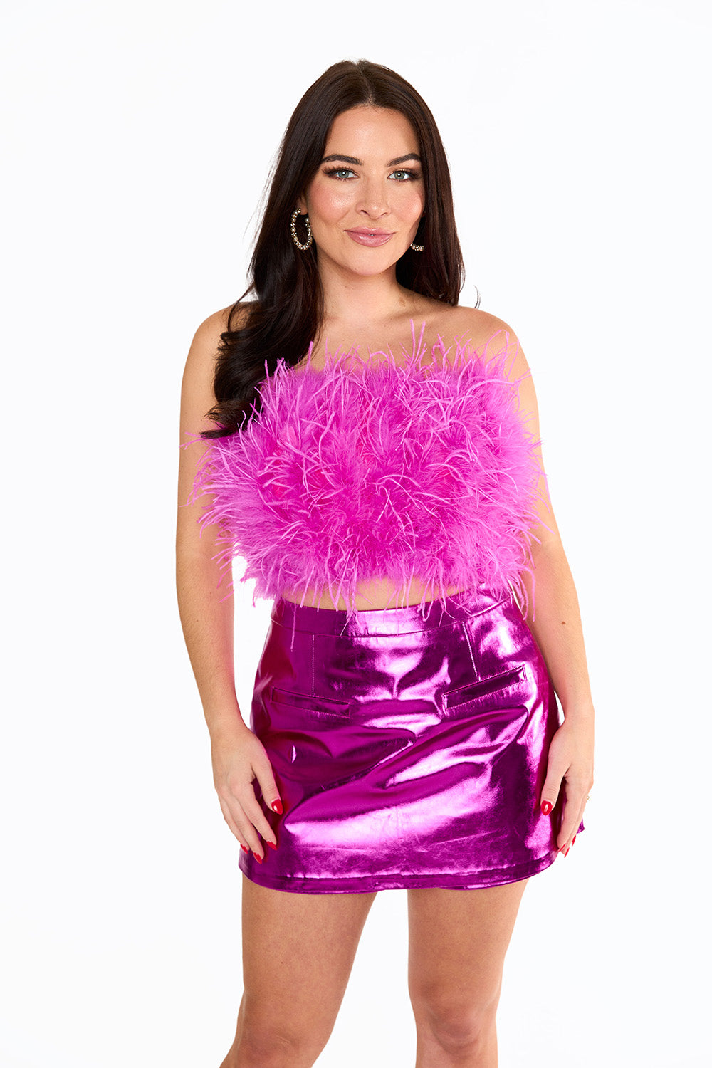 BuddyLove Chelsea Vegan Leather Skort - Magenta