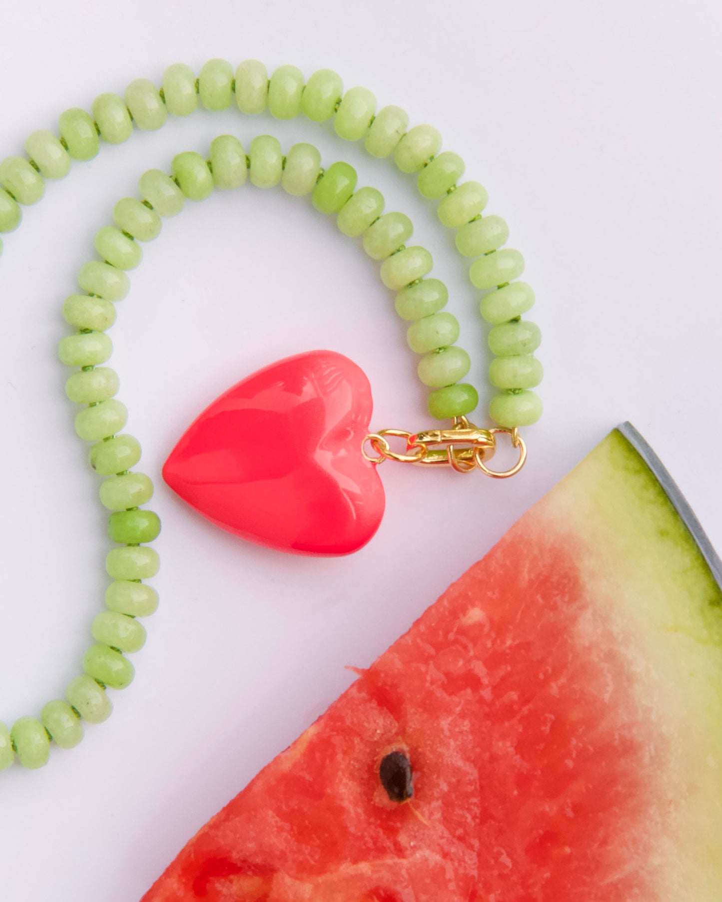 Melon Green Candy Gem Necklace