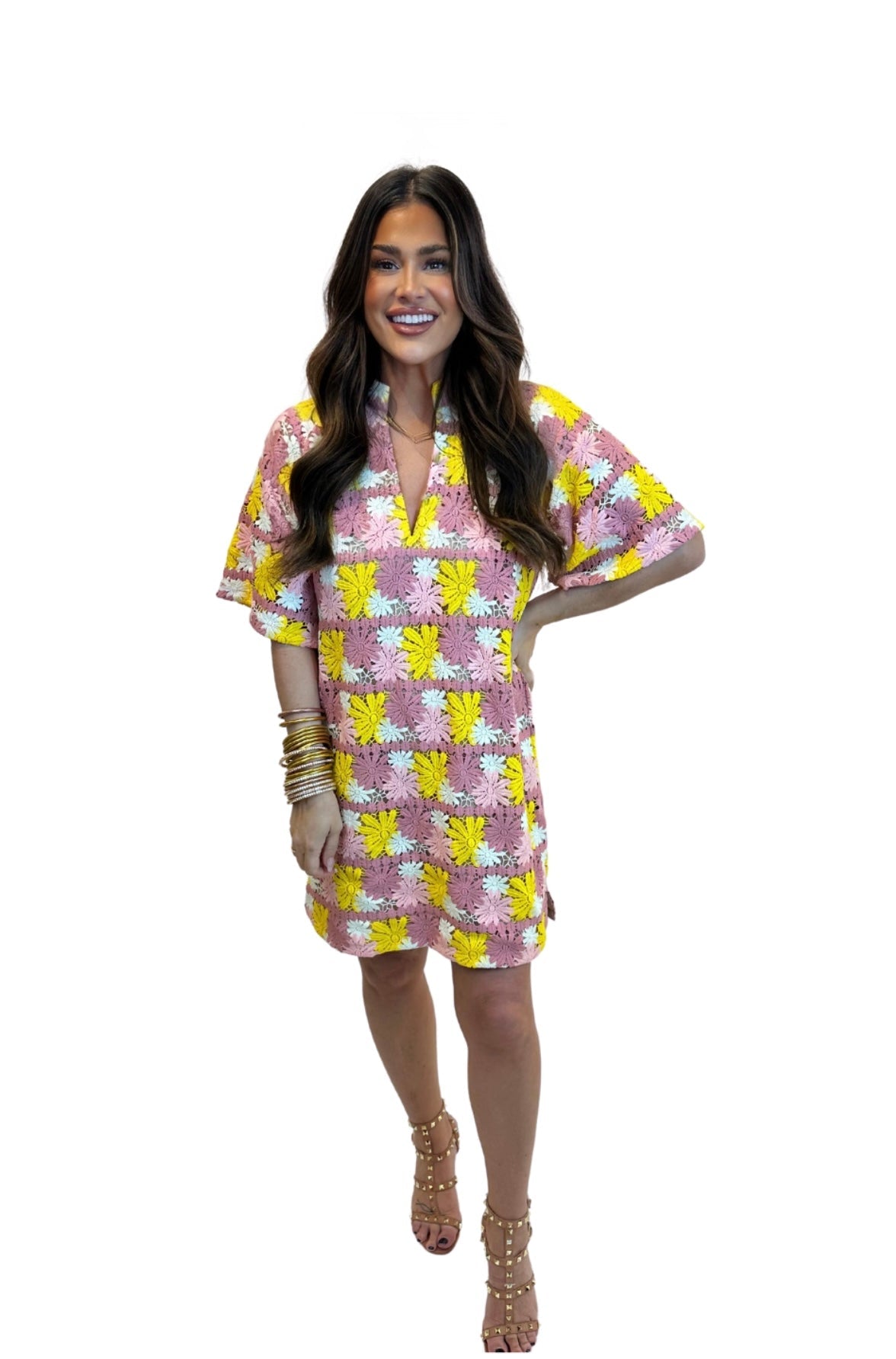 BuddyLove Lulu Short Sleeve Mini Caftan -Sunny Daze