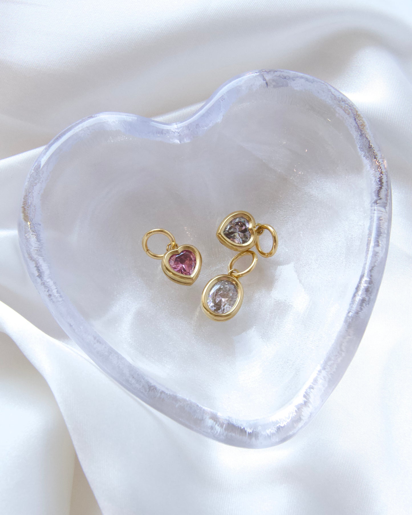 Clear Oval Gem Bezel Charm