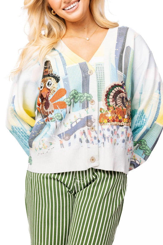 QUEEN OF SPARKLES Thanksgiving Day Parade Cardigan