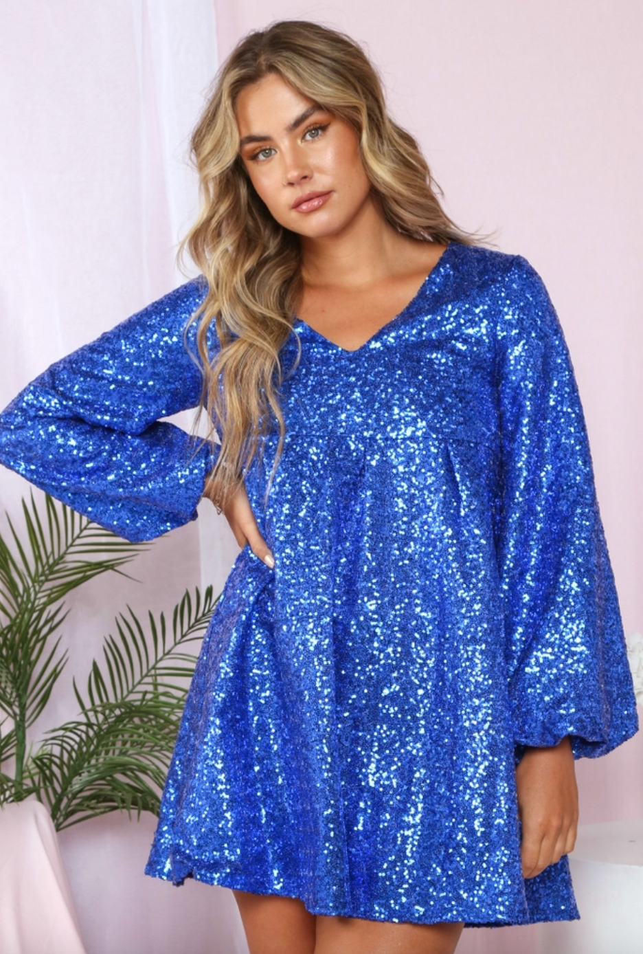 Meet Me at Midnight! - Smocked Babydoll Sequin Dress