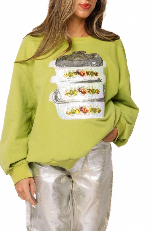 Queen of Sparkles Green Vintage Corningware Sweatshirt