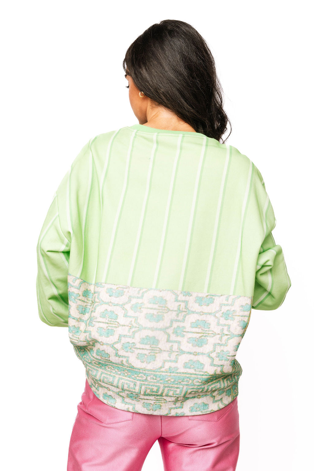 QUEEN OF SPARKLES Light Green 'Twas the Night Before Christmas' Tree Scene Sweatshirt