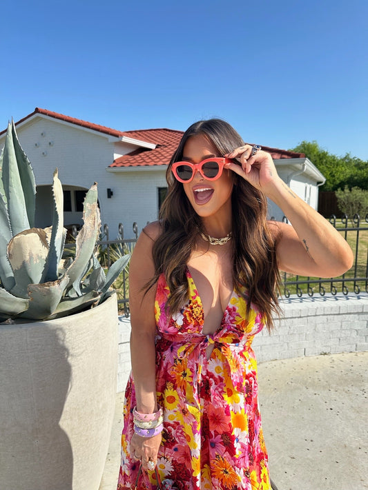 BuddyLove Zena Plunging Neck Maxi Dress - Sunshine