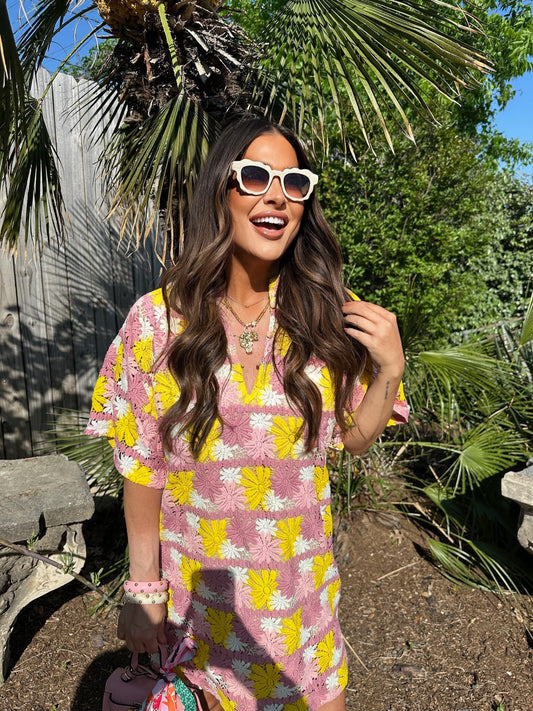 BuddyLove Lulu Short Sleeve Mini Caftan -Sunny Daze