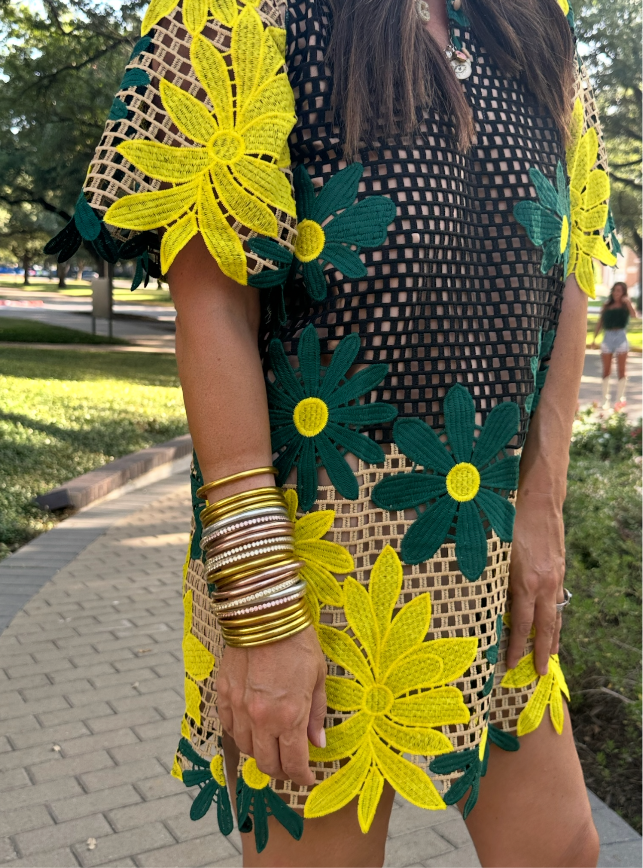 Lulu Short Sleeve Mini Caftan- Daffodil