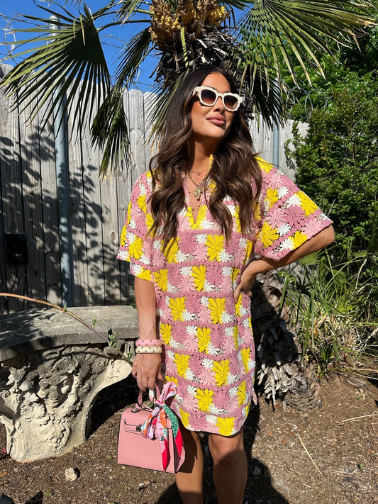 BuddyLove Lulu Short Sleeve Mini Caftan -Sunny Daze