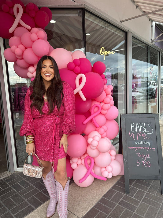 BuddyLove Adeline Sequin Wrap Dress - Guava