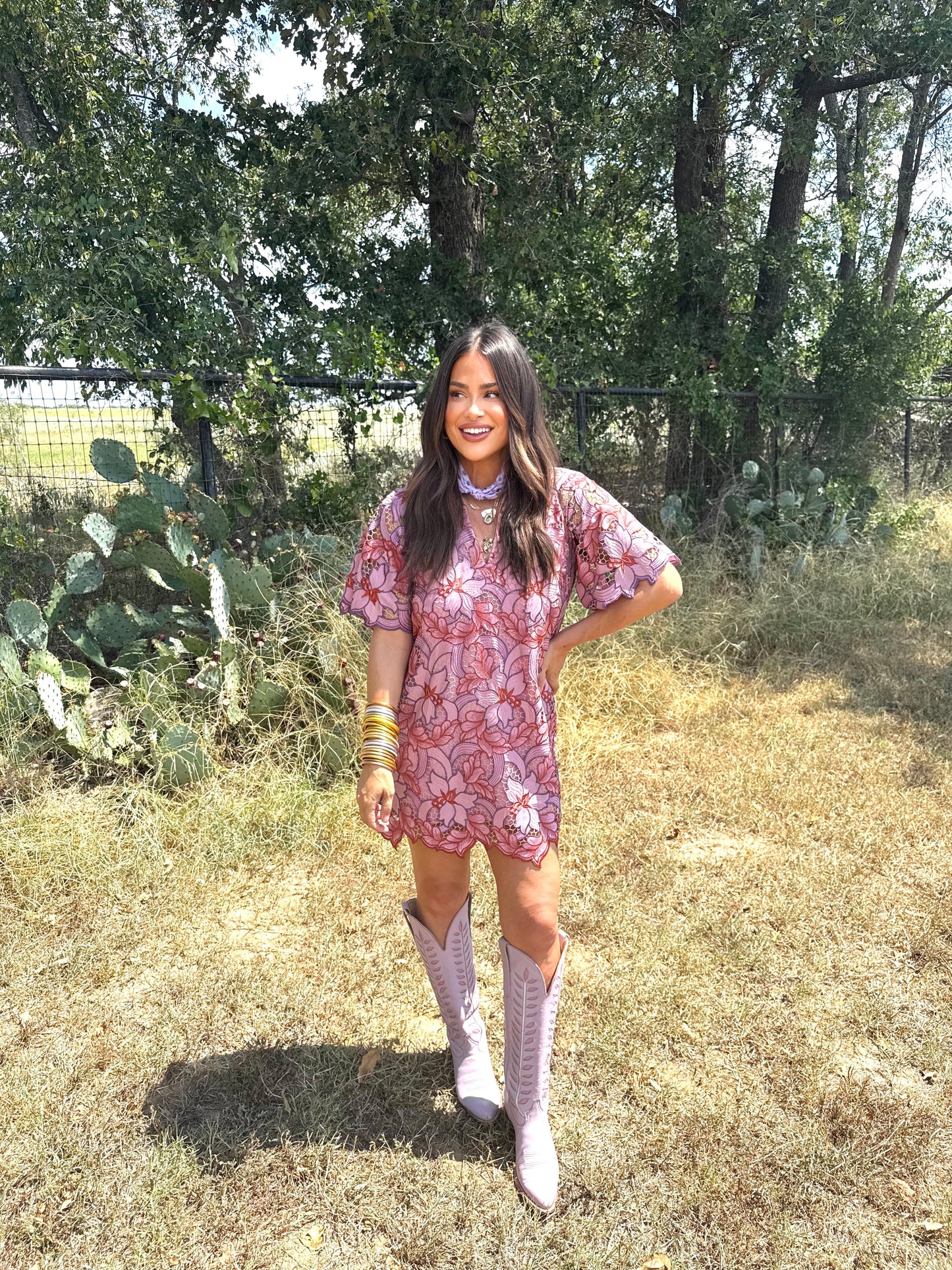 Lulu Short Sleeve Mini Caftan- Autumn