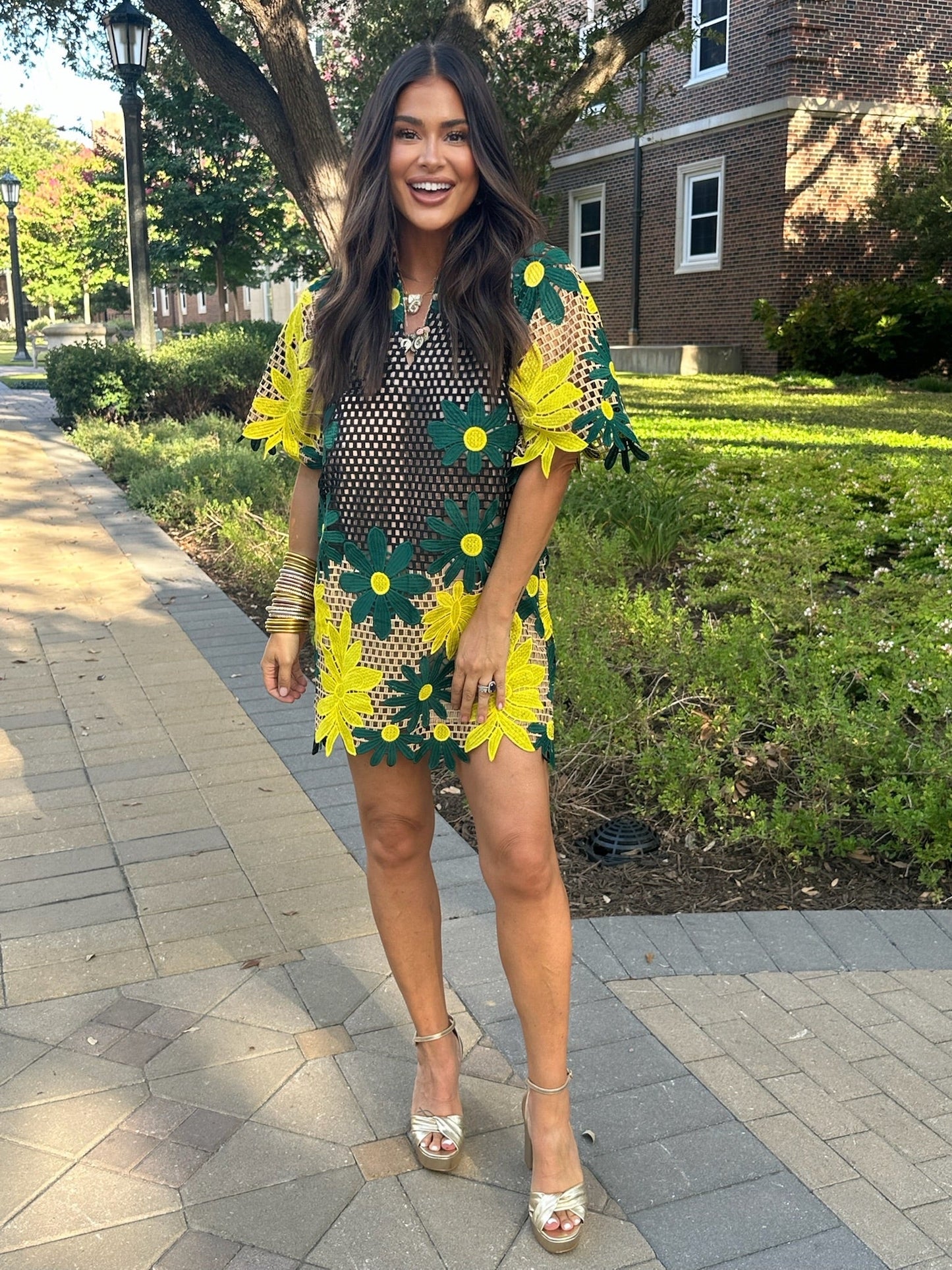 Lulu Short Sleeve Mini Caftan- Daffodil