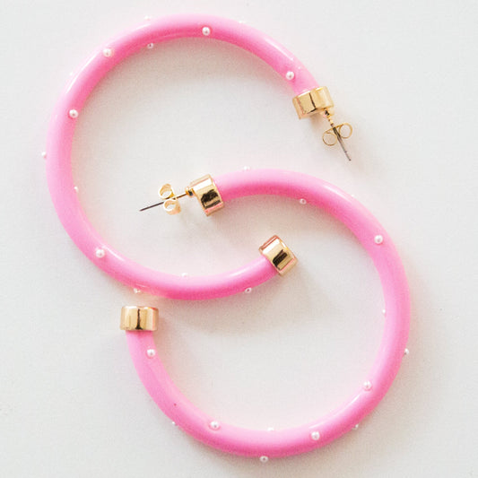 Hoops - Bubble Gum with Pearls