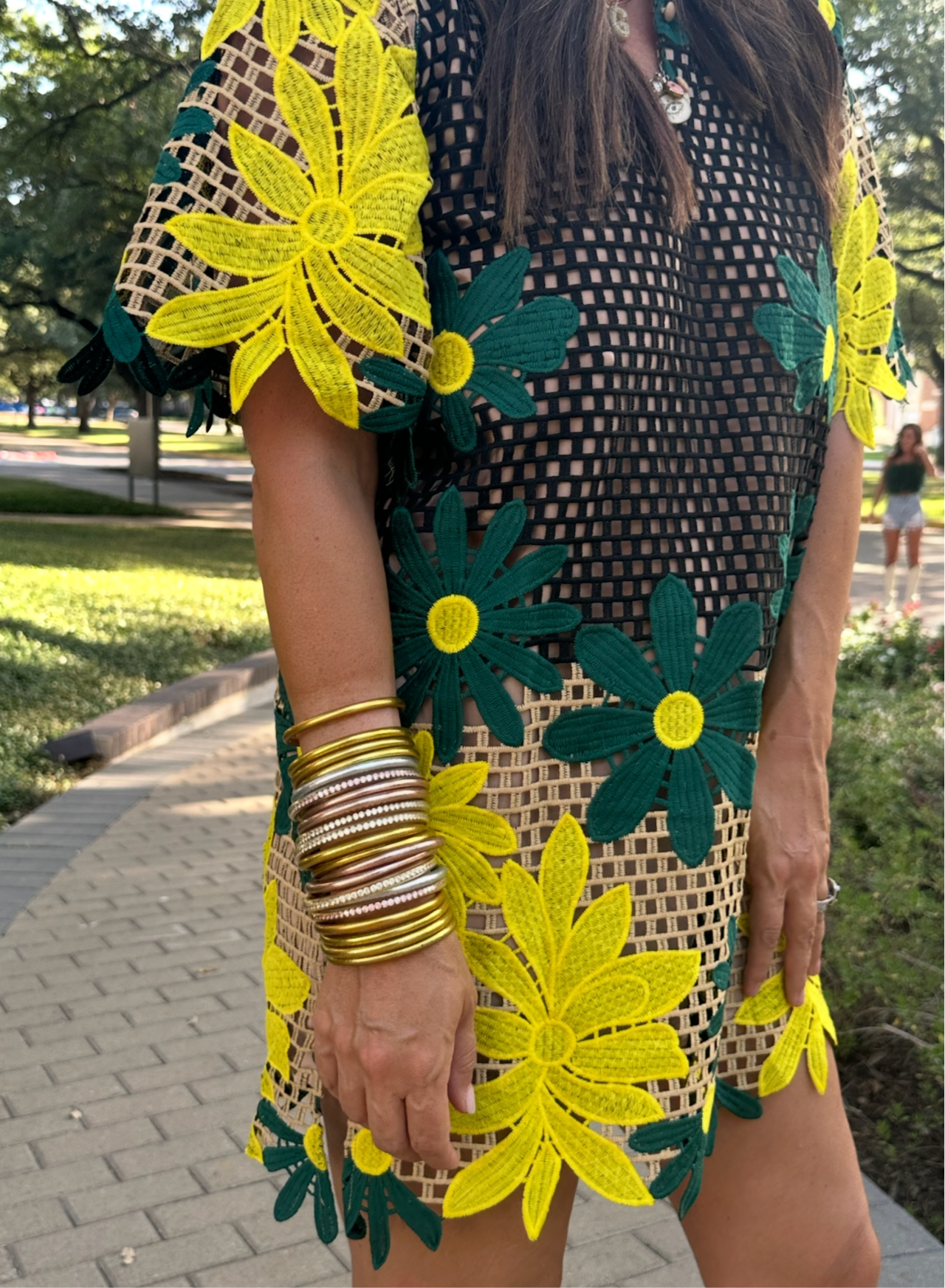 Lulu Short Sleeve Mini Caftan- Daffodil