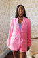 BuddyLove Elle Feather Trim Blazer - Pink