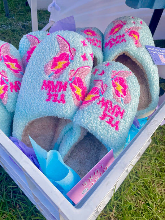 Yee Haw! Cowgirl Boots - Cozy Blue Slippers