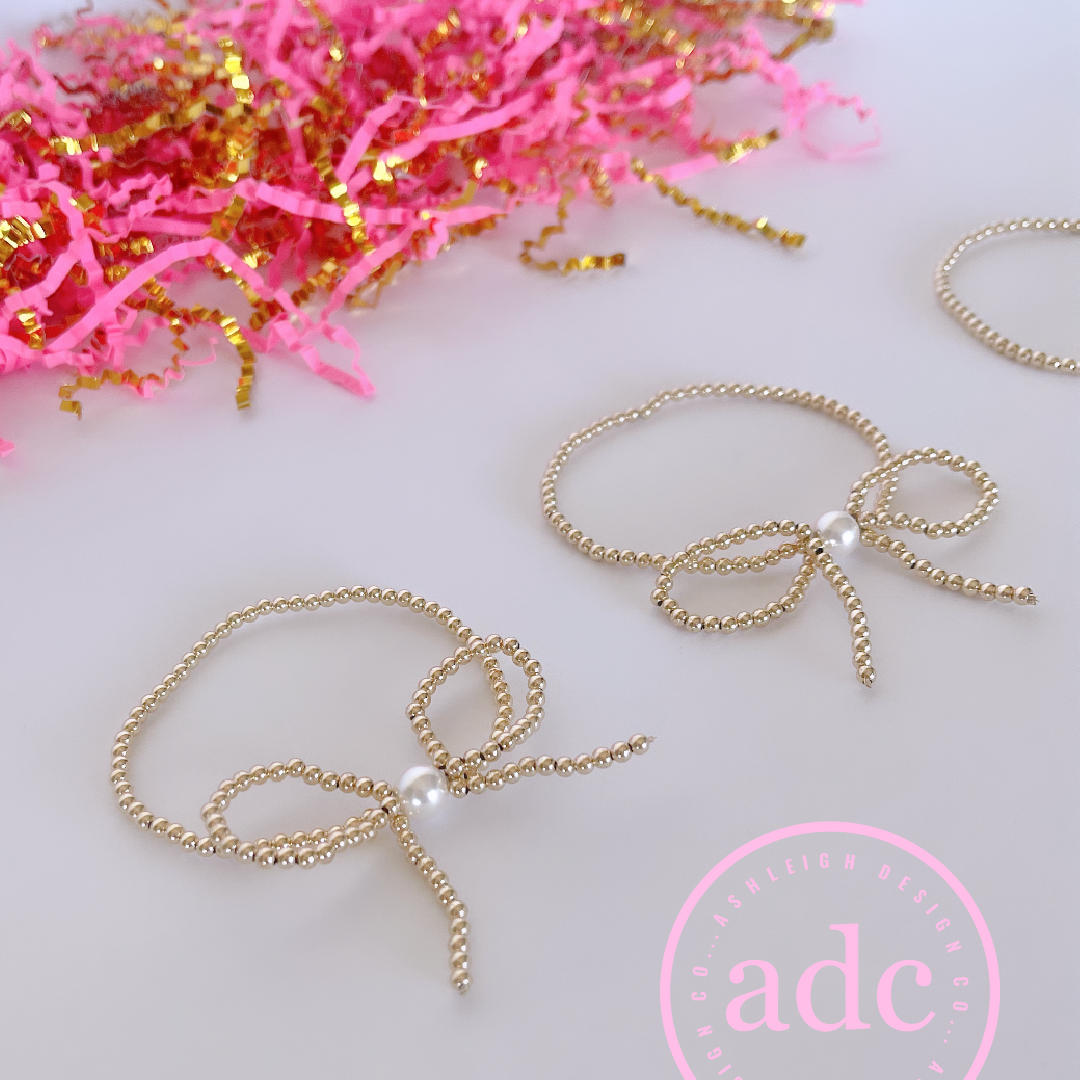 Gold-Filled Beaded Bow with Pearl Bracelet