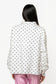 QUEEN OF SPARKLES White & Black Polka Dot Multi Christmas Tree Mockneck Sweatshirt