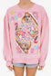 QUEEN OF SPARKLES Christmas Pink Candyland Logo Sweatshirt