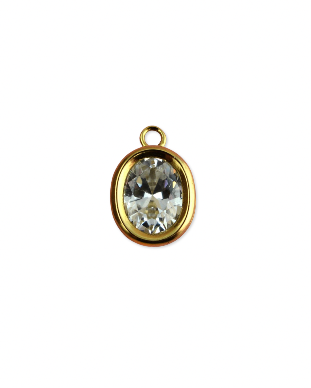 Clear Oval Gem Bezel Charm