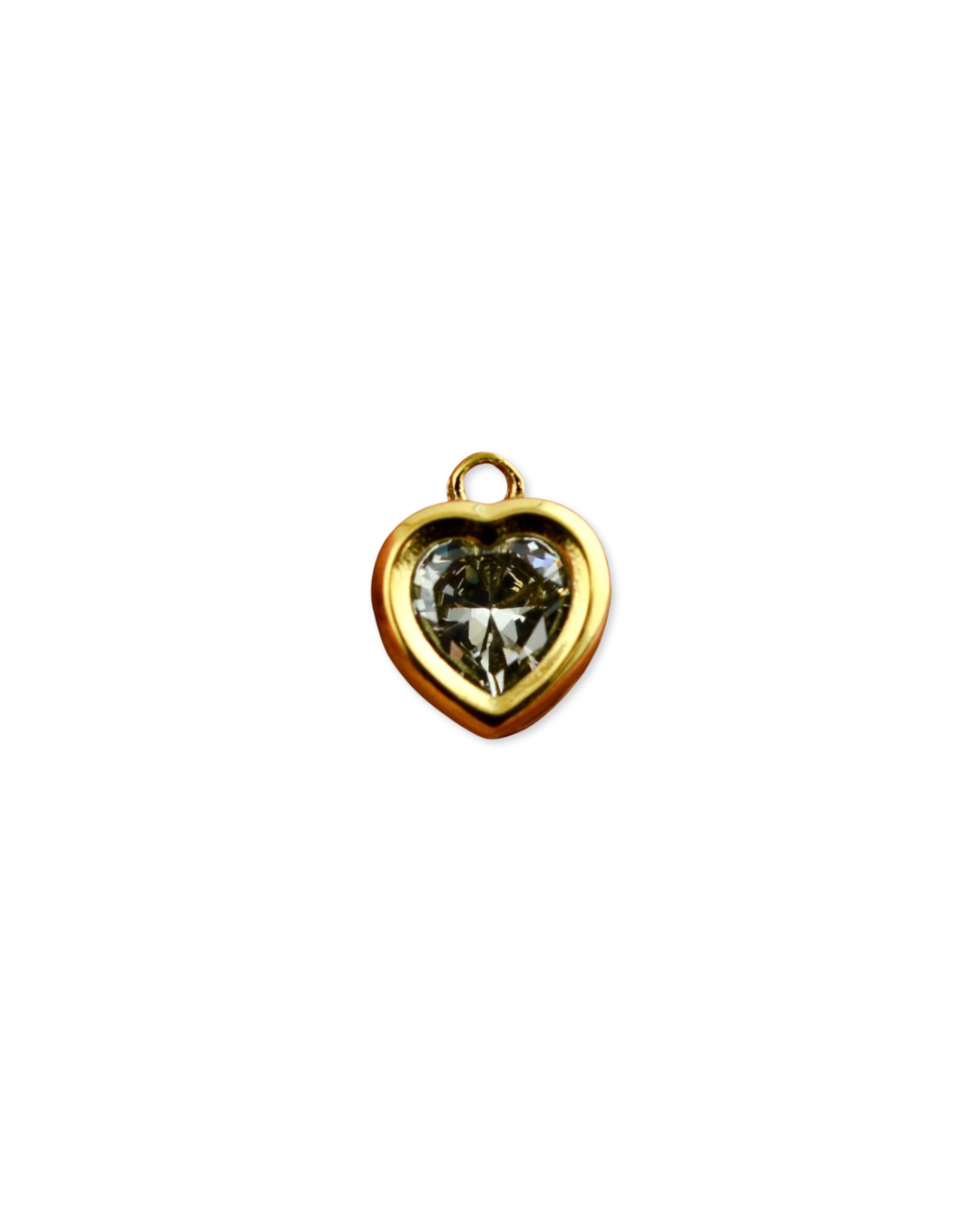 Clear Heart Gem Bezel Charm