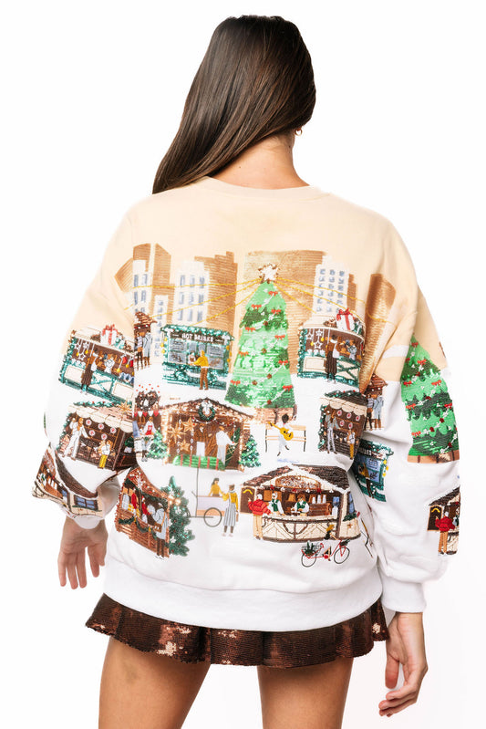 QUEEN OF SPARKLES Multi Christmas Market Sweatshirt