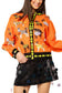 Queen of Sparkles Orange Halloween Dogs Button Up Cardigan