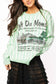 QUEEN OF SPARKLES Mint & White Striped 'Cafe Du Monde' Sweater