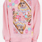 QUEEN OF SPARKLES Christmas Pink Candyland Logo Sweatshirt